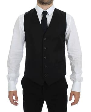 Dolce & Gabbana Black Formal Dress Gilet Jacket Vest
