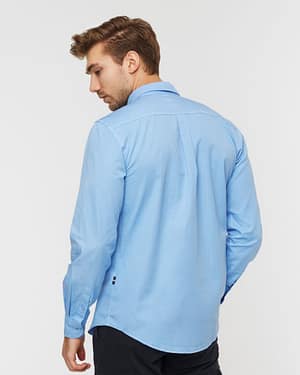 Light Blue Cotton Long Sleeve Logo Shirt