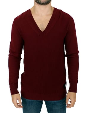 Karl Lagerfeld Bordeaux v-neck pullover sweater