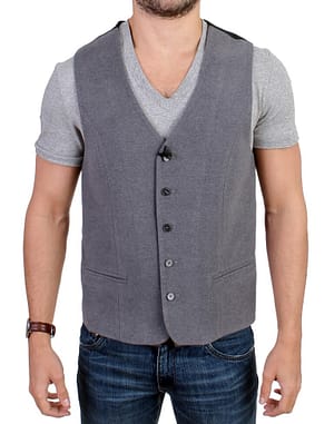Costume National Gray cotton blend casual vest