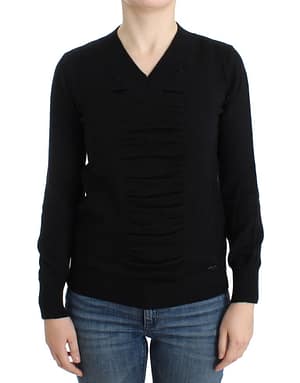 Costume National Black V-neck wool sweater