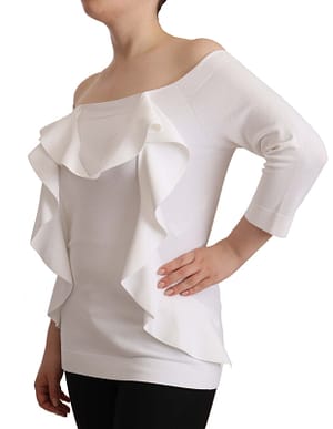 White Long Sleeves Off Shoulder Women Top Blouse
