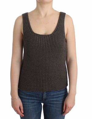 Ermanno Scervino Gray Knit Top Knitted Sweater Merino Wool