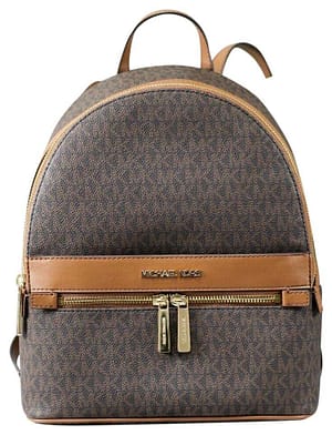 Michael Kors Kenly Signature Leather Medium Backpack Bookbag (Brown)
