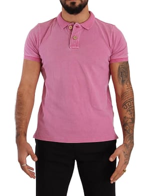 Fradi Pink Cotton Collared Short Sleeves Polo Casual T-shirt