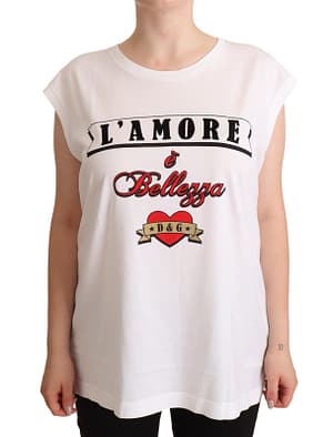 Dolce & Gabbana White L'Amore E'Bellezza Tank T-shirt Top