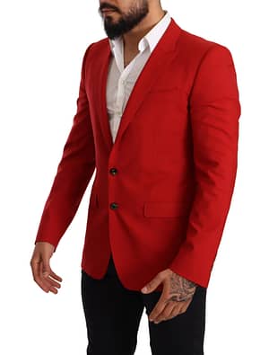 Red Wool Slim Fit Coat MARTINI Blazer