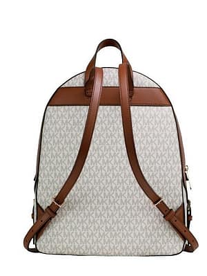 Jaycee Large Vanilla PVC Leather Zip Pocket Backpack Bag Bookbag