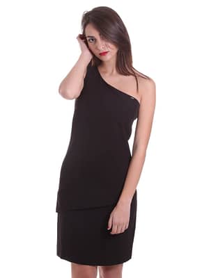 PINKO Black Polyester Soft Fit Dress