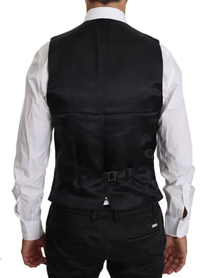 Blue Wool Waistcoat Formal Gilet Vest
