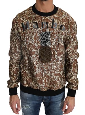 Dolce & Gabbana Multicolor MAMBO Jacquard Pineapple Pullover Sweater