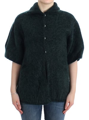 Cavalli Green mohair knitted cardigan