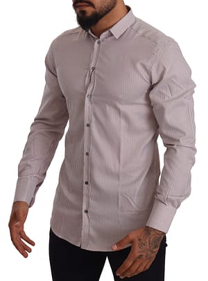 Red Patterned Cotton Formal Dress Shirt