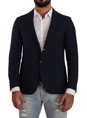 Fradi Blue Single Breasted Linen Jacket Coat Blazer