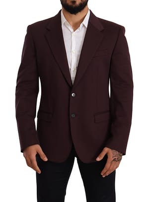 Dolce & Gabbana Purple Cotton Slim Blazer Jacket