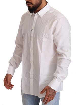 White Cotton Slim Fit Men MARTINI Shirt
