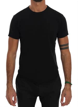 Daniele Alessandrini Black Cotton Crewneck T-Shirt