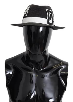 Dolce & Gabbana Black White DG King Wide Brim Fedora Cap Men Hat