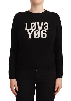 Valentino Black Long Sleeve Round Neck Pullover Sweater