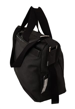 Black Denim Leather Shoulder Strap Messenger Bag