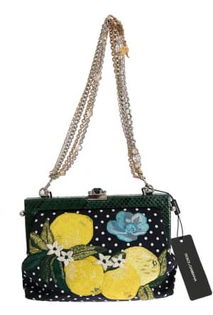 Dolce & Gabbana Multicolor VANDA Floral Embroidered Crystal Bag