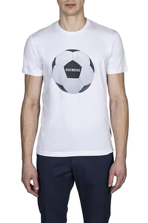Bikkembergs White Cotton Ball Print T-shirt
