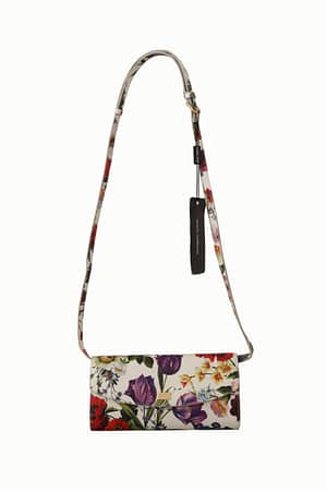 Multicolor Floral Leather Cross Body Clutch Bag