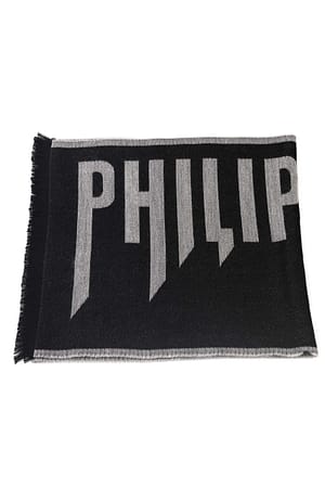 Philipp plein gray wool scarf