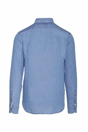 Light Blue Cotton Denim Long Sleeve Shirt