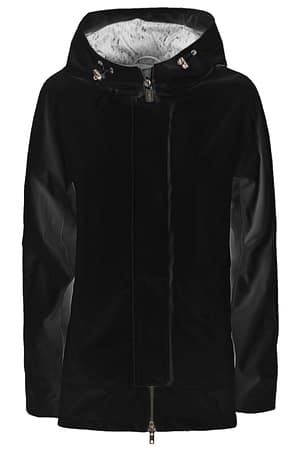 Yes Zee Black Polyester Jackets & Coat