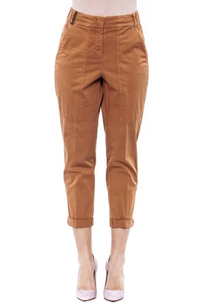 Peserico Brown Cotton Jeans & Pant