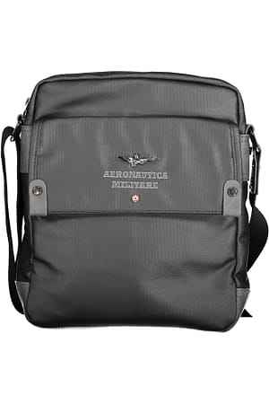 Aeronautica Militare Black Cotton Shoulder Bag