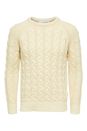 Selected SLHBILL LS KNIT CABLE CREW NECK W - 16086658