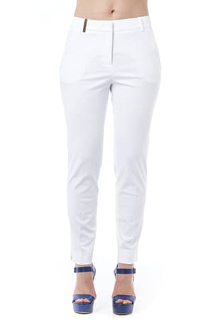 Peserico White Cotton Jeans & Pant