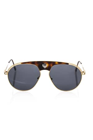 Frankie Morello Brown Metallic Fibre Sunglasses for man