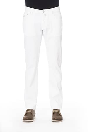 Jacob Cohen White Cotton Jeans & Pant