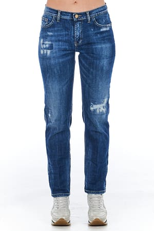 Frankie Morello Blue Cotton Jeans & Pant