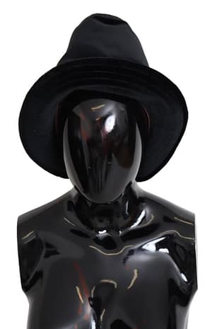 Dolce & Gabbana Black Wide Brimmed Velvet Bucket Capello Hat