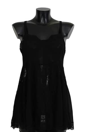 Dolce & Gabbana Black Silk Lace Dress Lingerie Chemisole