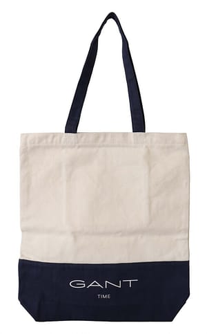 Gant Blue White Canvas Logo Shoulder Shopping Tote Bag