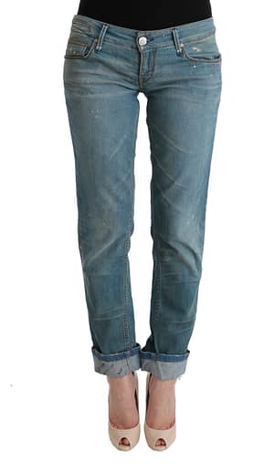 Acht Blue Denim Cotton Bottoms Slim Fit Jeans