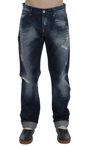 Acht Blue Wash Cotton Denim Regular Fit Jeans