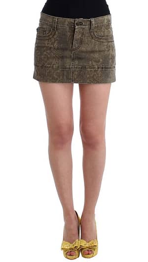 Cavalli Brown cotton mini skirt