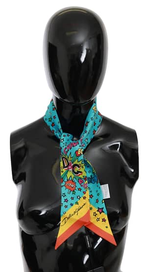 Dolce & Gabbana Multicolor Silk WOW Necktie Shawl Scarf