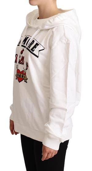 White L'Amore Hooded Pullover Sweater