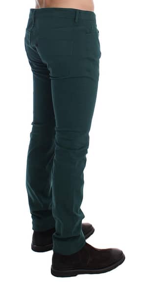Costume National Green Slim Fit Cotton Stretch Pants Jeans