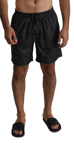 Dolce & Gabbana Black Polka Beachwear Shorts Mens Swimshorts