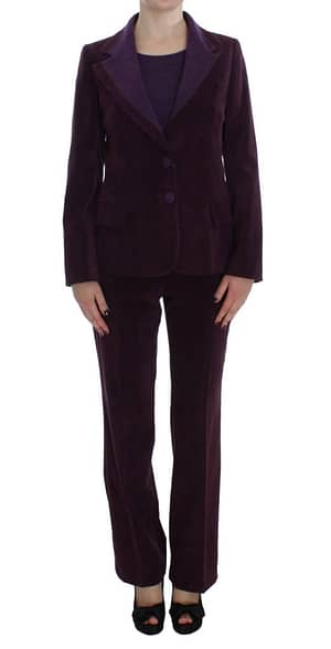 BENCIVENGA Purple Wool Suit T-Shirt Set