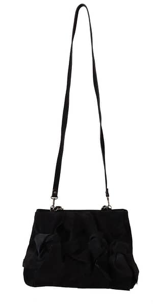 Black Suede Leather Shoulder Strap Crossbody Bag