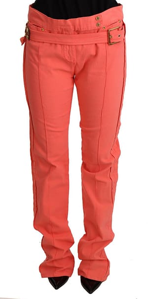 Roberto Cavalli Orange Mid Waist Skinny Women Trouser Jeans